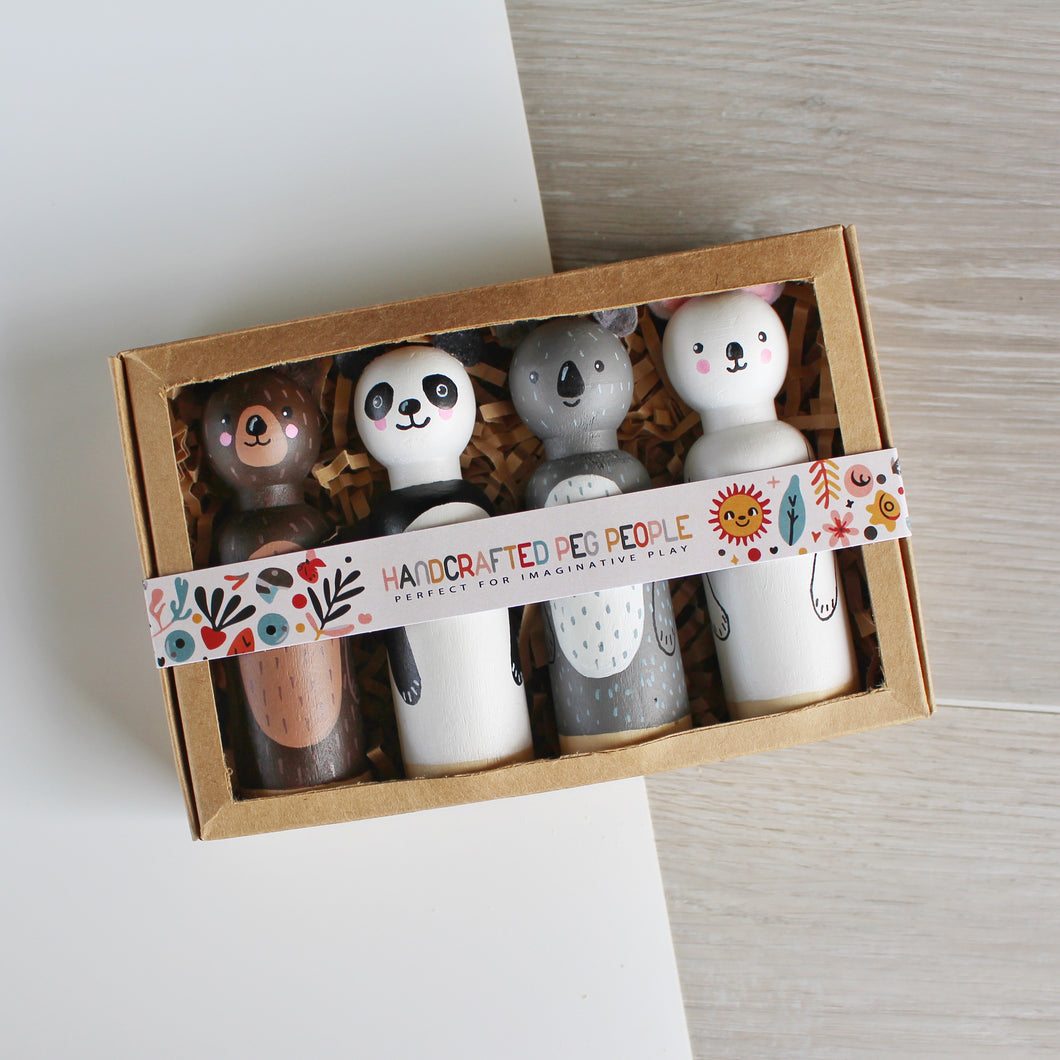 Bear Bros Wooden Doll Set