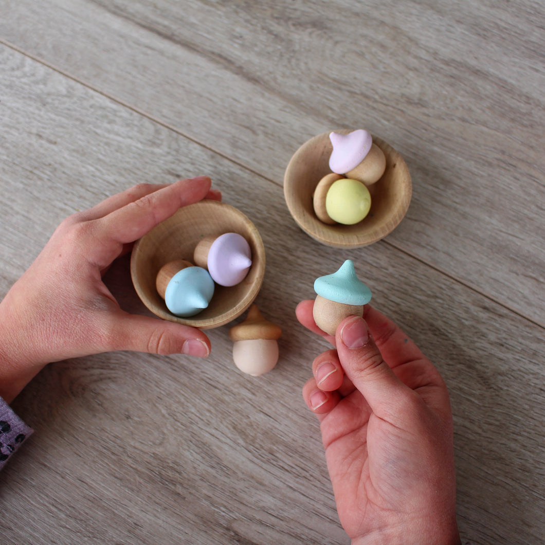 Hand Painted Wooden Acorns