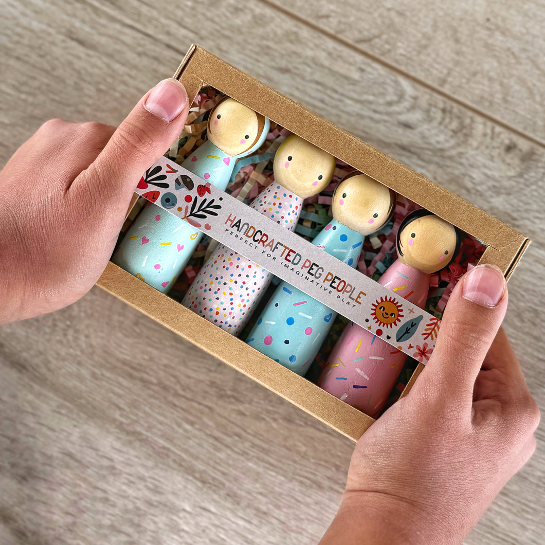 Sprinkle Sisters Wooden Doll Set