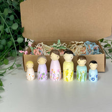 Load image into Gallery viewer, Flora Friends Peg Doll Collection - Set of 6 Dolls
