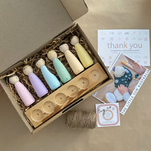 Load image into Gallery viewer, Pastel Princesses Peg Doll Collection - Set of 6 Dolls with Stand
