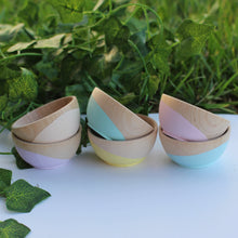 Load image into Gallery viewer, Wooden Montessori Bowls - 6 Hand painted Bowls
